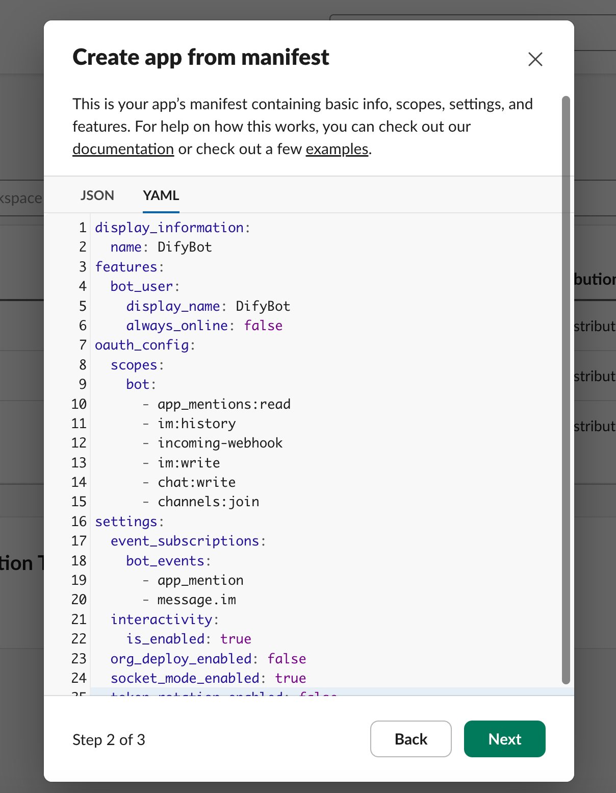 Manifest Configuration